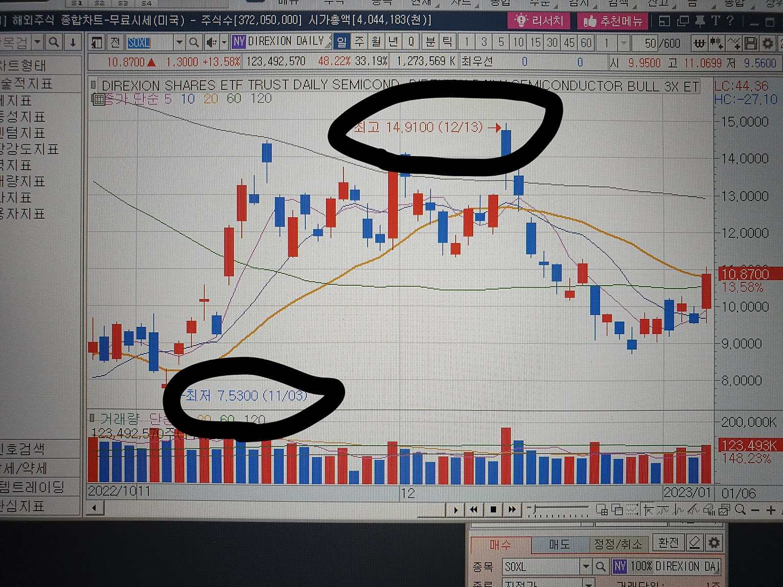 HTS 최고가,최저가 % 보이게 설정하는 방법의 0번 째 이미지