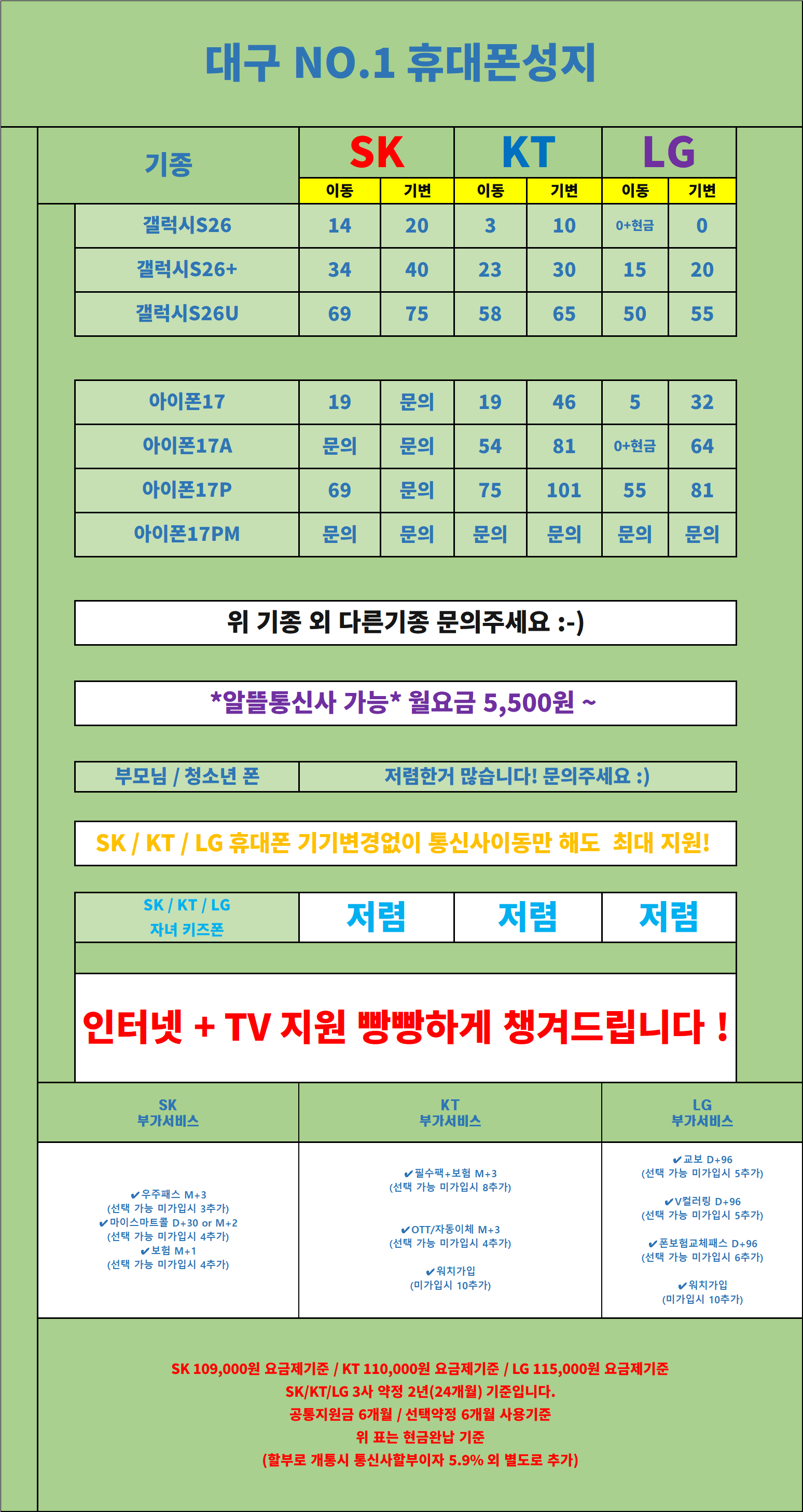 📲✨대구휴대폰성지 서구시세표 갤럭시S26시리즈 아이폰17 갤럭시Z플립7 폴드7 키즈폰 효도폰 7월최저!📱💖 삼성프로모션 온누리상품권 받아가세요! 이미지