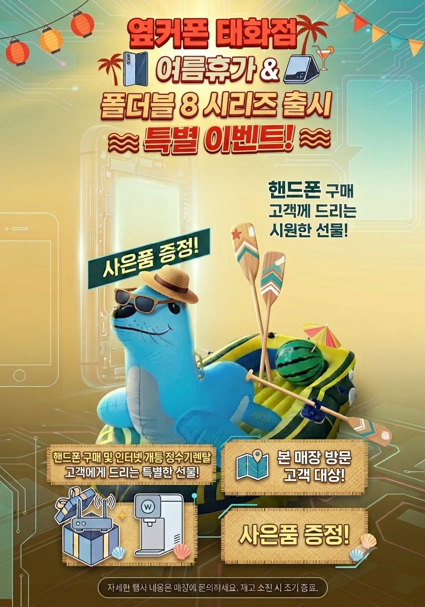 [7월30일] [울산태화점] 010-4648-8475 여름 휴가맞이 옆커폰태화점에서 시원하게 쏩니다~~~##7월말 출시 폴더블8 사전예약 받습니다!!! 이미지
