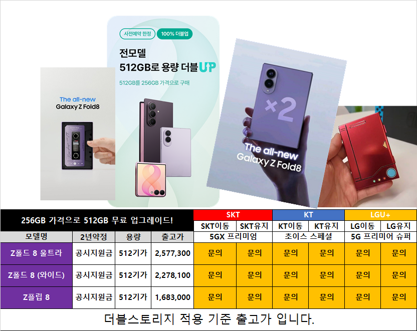 📱 대구 휴대폰성지 용산점 옆커폰 7월30일 📱 🚨 시세표 🚨 🟪 폴드8 와이드 신모델 출시 사전예약 중🟪 S26시리즈 즉시개통 💸 인터넷+TV 💸 이미지