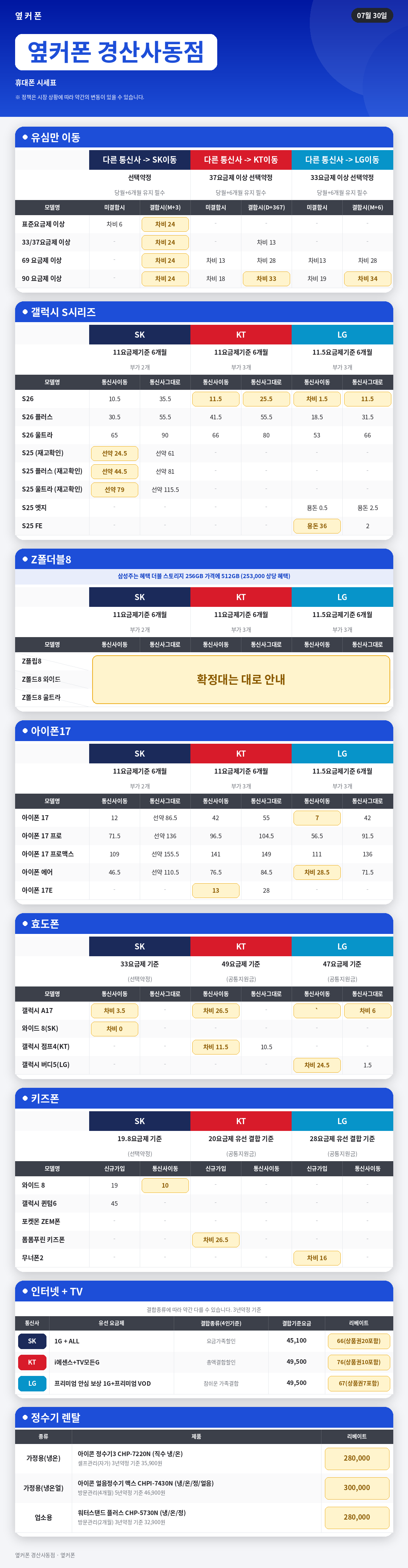 📢 7.30 옆커폰 경산사동점 시세표 사전예약 진행중 ! 이미지