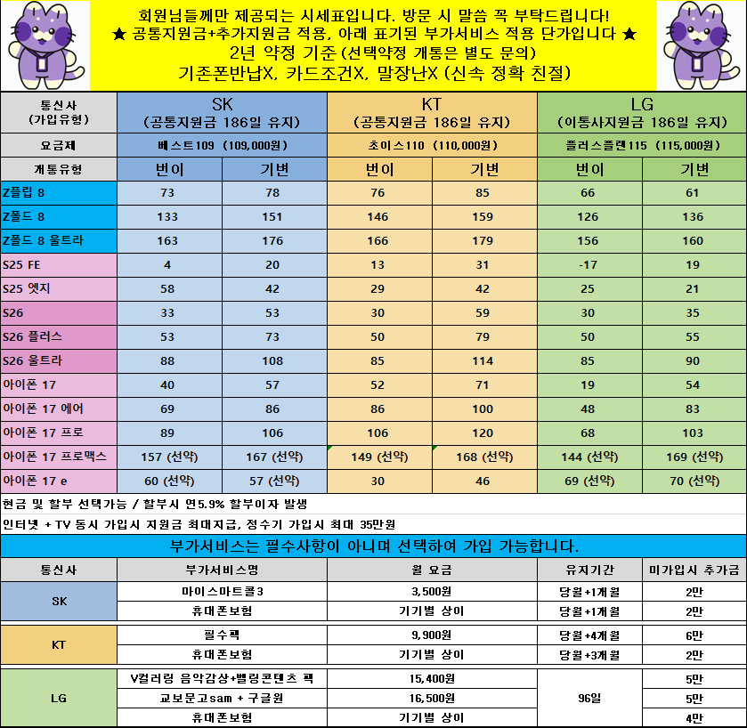 [옆커폰 동래역점] 8월 20일 시세표 / 폴더블8 즉시 개통!!! / 불필요한 부가서비스 X (제휴카드 미적용) / 인터넷+TV 최대지원!! / 정책추가!!! / 연중무휴 !!!