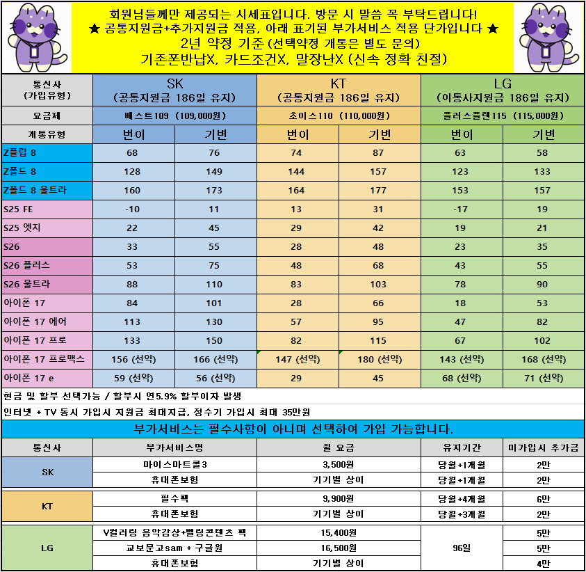 [옆커폰 동래역점] 8월 21일 시세표 / 폴더블8 즉시 개통!!! / 불필요한 부가서비스 X (제휴카드 미적용) / 인터넷+TV 최대지원!! / 정책추가!!! / 연중무휴 !!!
