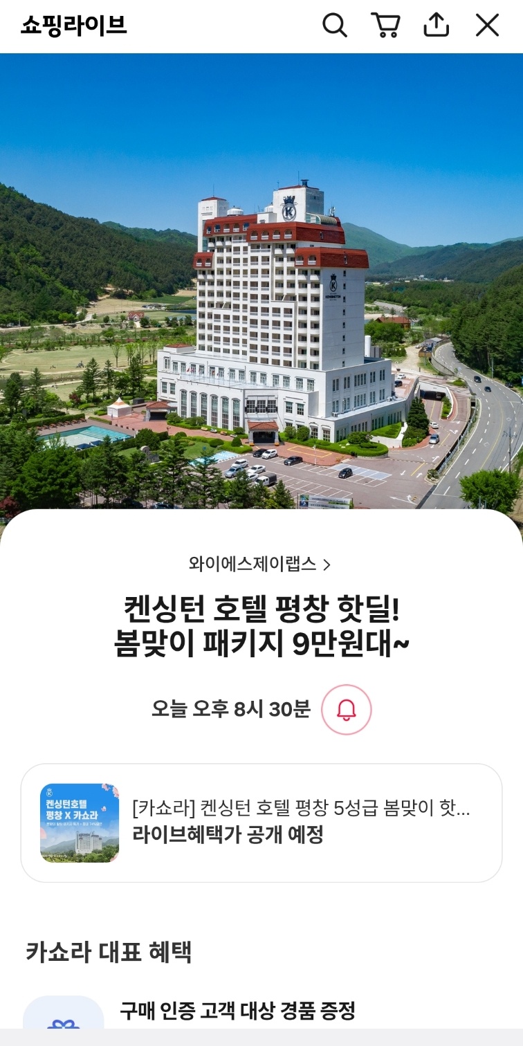 5성급 켄싱턴호텔 평창 패키지 특가하네요