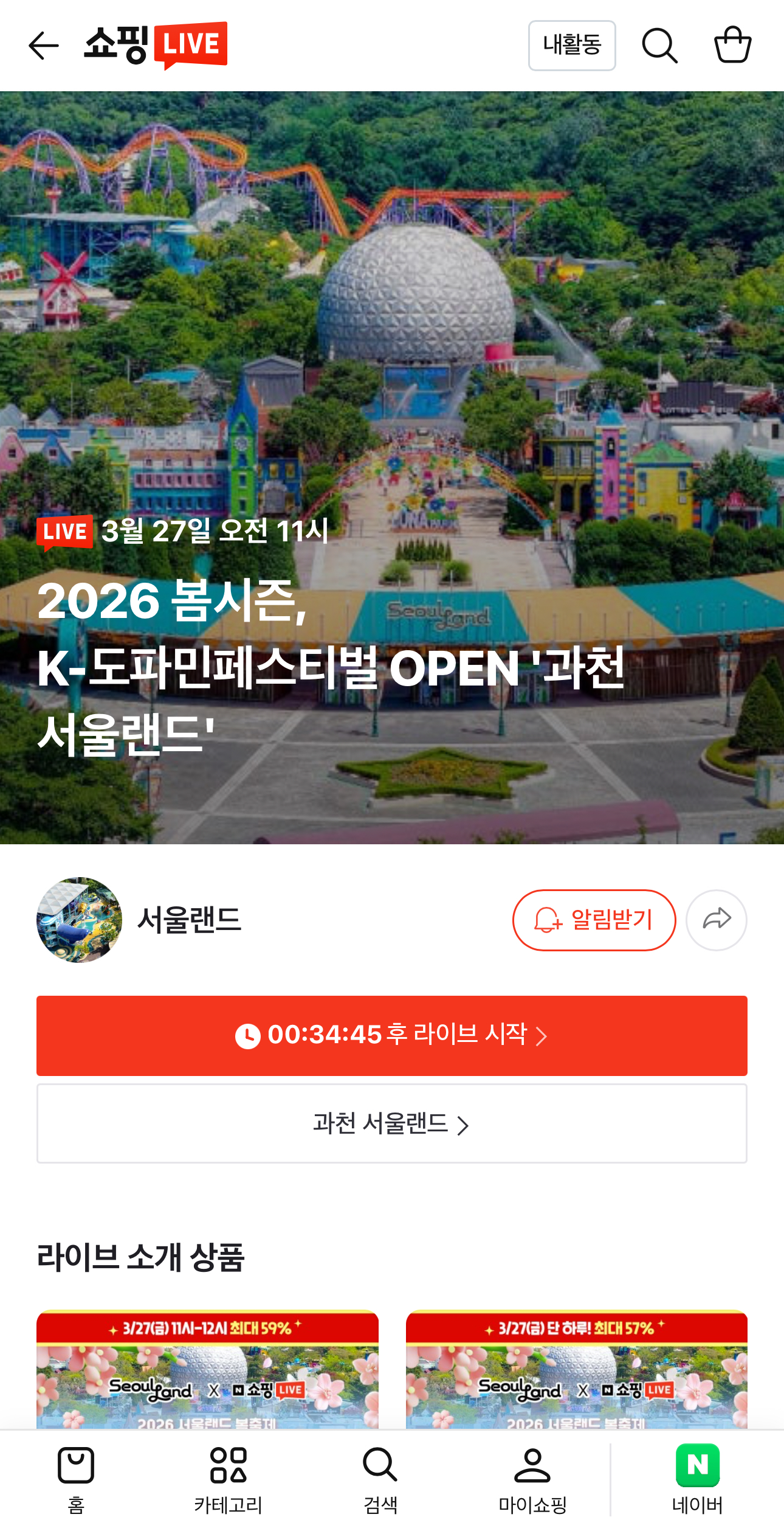 오 과천 서울랜드 봄시즌 도파민페스티벌 대/소인 떳어요!!! 초핫딜